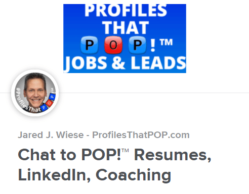Chat to POP! Resume Writing Services - LinkedIn Lead Generation - Career Coaching - #ProfilesThatPOP.com!™