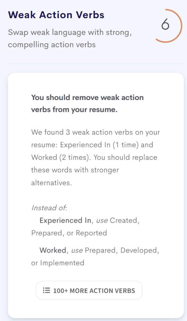 Example 1 - Full Recruiter Scan - Issue, Score, Fixes