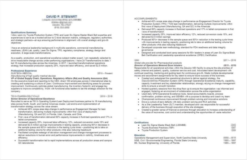 Resume Examples 4 VP Supply Chain AFTER profilesthatpop.com Jared J. Wiese Resume Writing Services LinkedIn Profile Writing Service Career Coaching