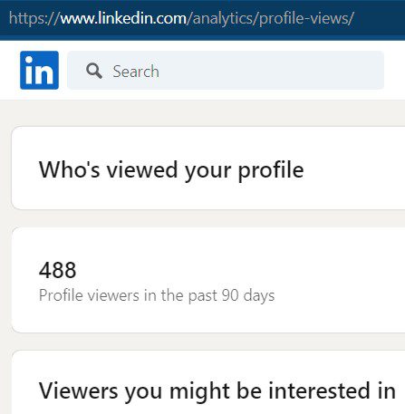 Who's viewed your profile - LinkedIn views